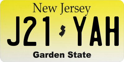 NJ license plate J21YAH