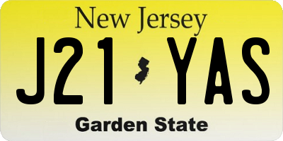 NJ license plate J21YAS