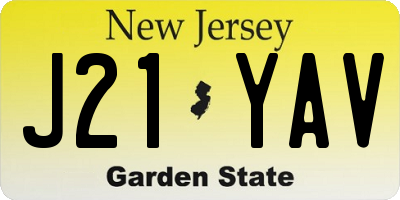 NJ license plate J21YAV