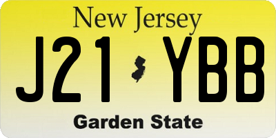 NJ license plate J21YBB