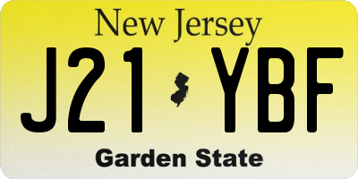 NJ license plate J21YBF