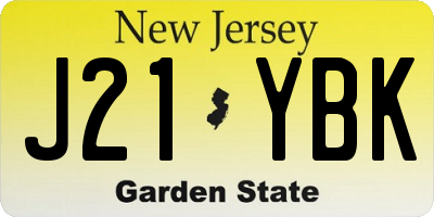 NJ license plate J21YBK