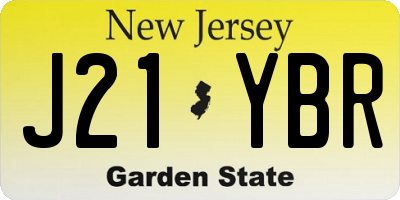 NJ license plate J21YBR