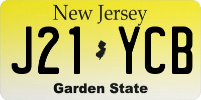 NJ license plate J21YCB