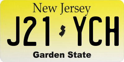 NJ license plate J21YCH