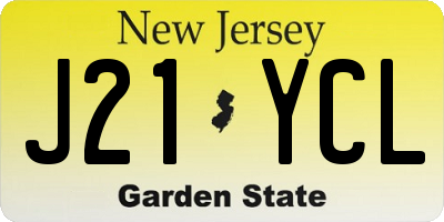 NJ license plate J21YCL