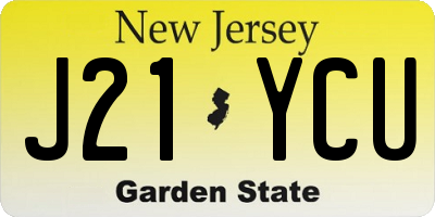 NJ license plate J21YCU