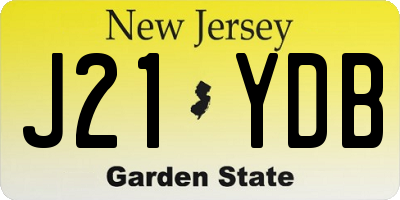 NJ license plate J21YDB