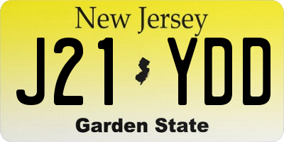 NJ license plate J21YDD