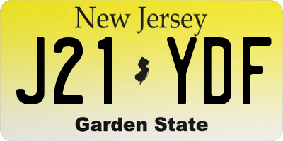 NJ license plate J21YDF