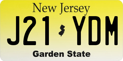 NJ license plate J21YDM