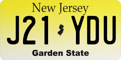 NJ license plate J21YDU
