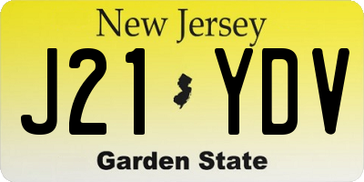 NJ license plate J21YDV