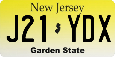 NJ license plate J21YDX