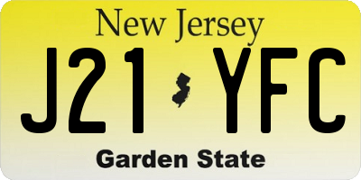 NJ license plate J21YFC