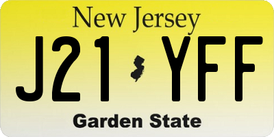 NJ license plate J21YFF