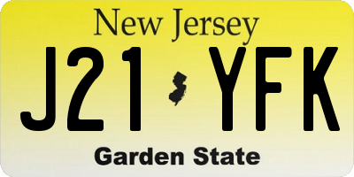 NJ license plate J21YFK