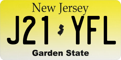 NJ license plate J21YFL