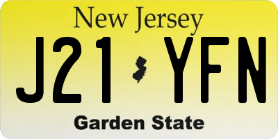 NJ license plate J21YFN