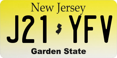 NJ license plate J21YFV