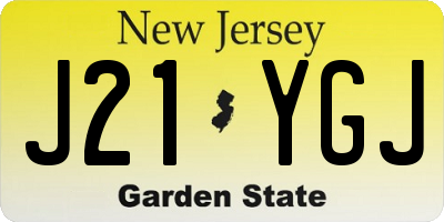 NJ license plate J21YGJ
