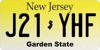 NJ license plate J21YHF