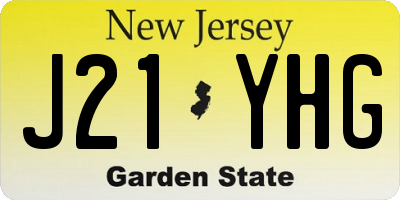 NJ license plate J21YHG