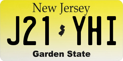 NJ license plate J21YHI