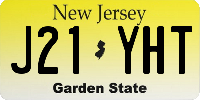 NJ license plate J21YHT