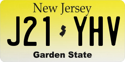 NJ license plate J21YHV