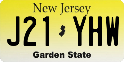 NJ license plate J21YHW
