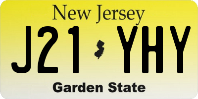 NJ license plate J21YHY