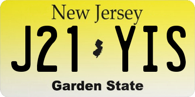 NJ license plate J21YIS