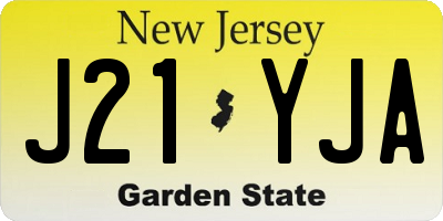 NJ license plate J21YJA