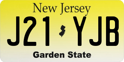 NJ license plate J21YJB