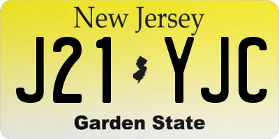 NJ license plate J21YJC