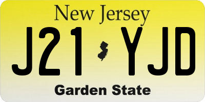 NJ license plate J21YJD