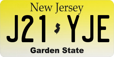 NJ license plate J21YJE