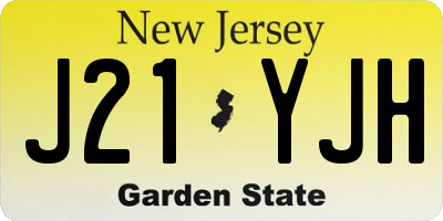 NJ license plate J21YJH