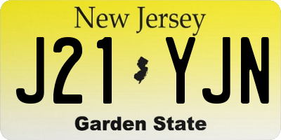 NJ license plate J21YJN