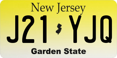 NJ license plate J21YJQ