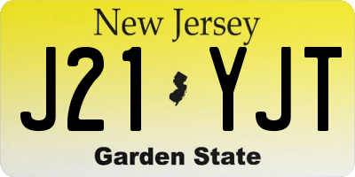 NJ license plate J21YJT