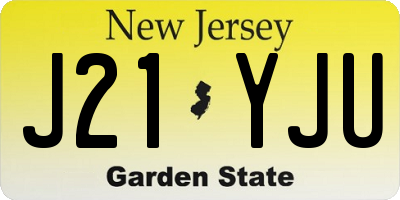NJ license plate J21YJU
