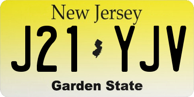 NJ license plate J21YJV
