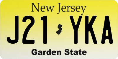 NJ license plate J21YKA
