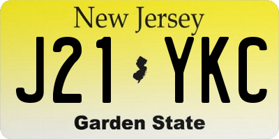 NJ license plate J21YKC