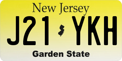 NJ license plate J21YKH