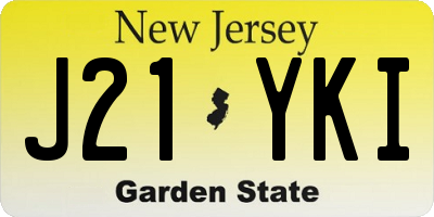NJ license plate J21YKI