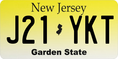 NJ license plate J21YKT