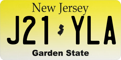 NJ license plate J21YLA